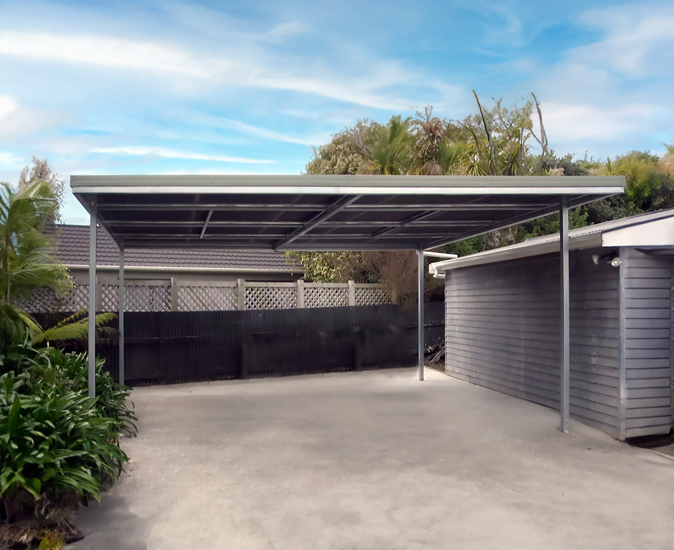 Flat roof carport   approved